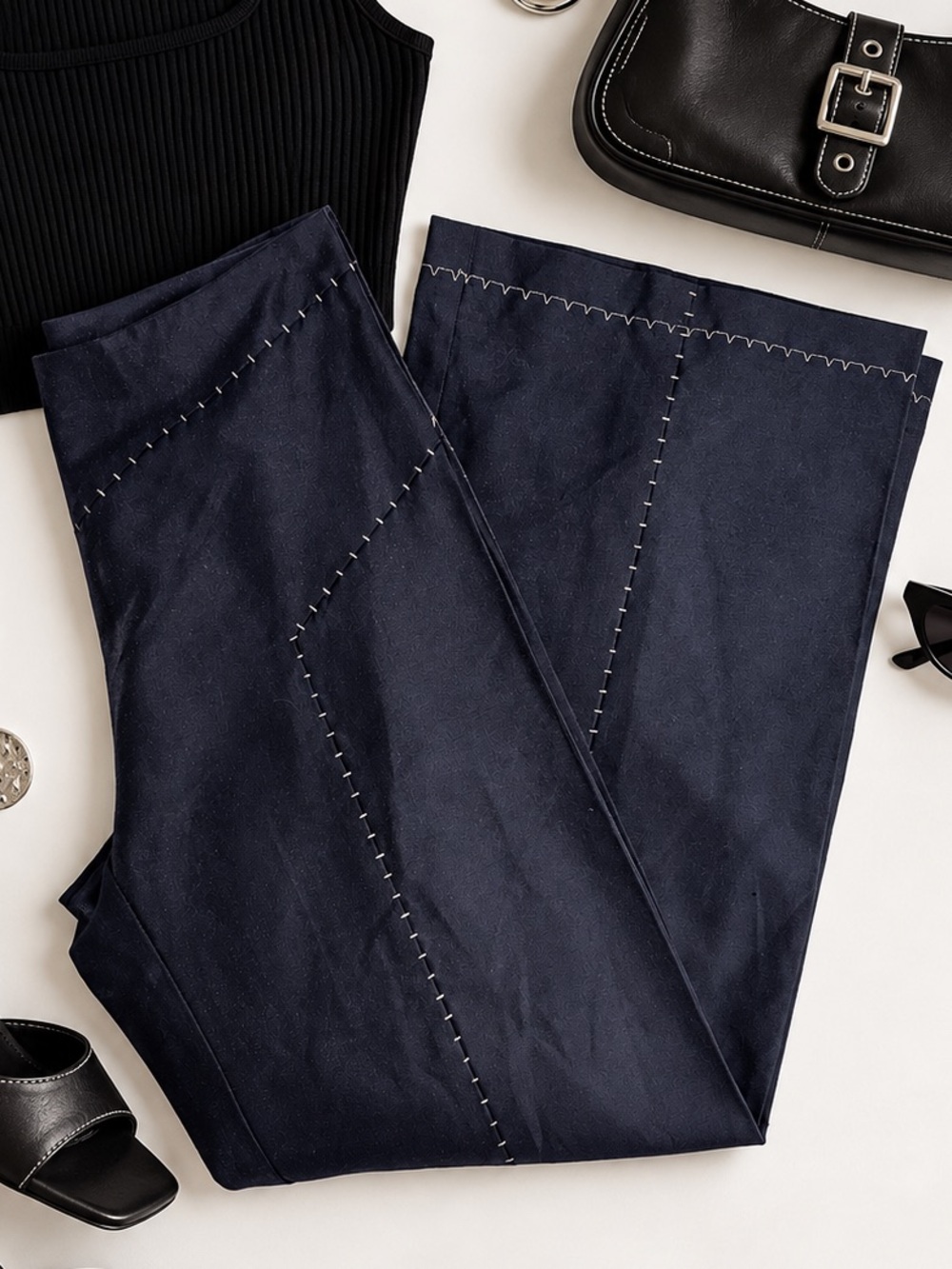 Vintage Mika Vero Made in Italy Contrast Stitch Flare Pants